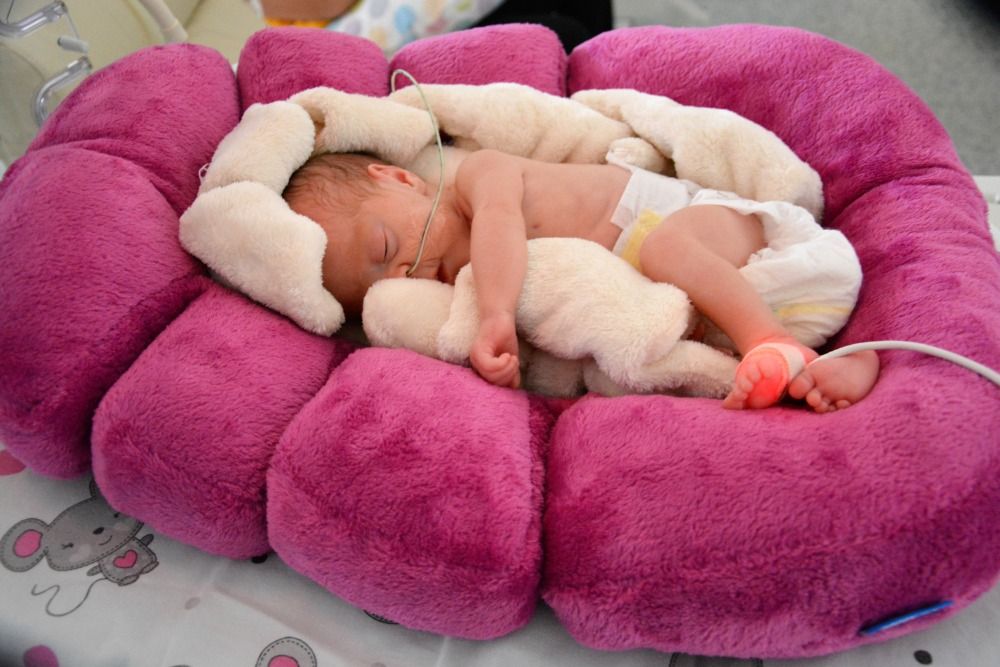 Spánek ve speciálním hnízdečku je pro předčasně narozená miminka vším