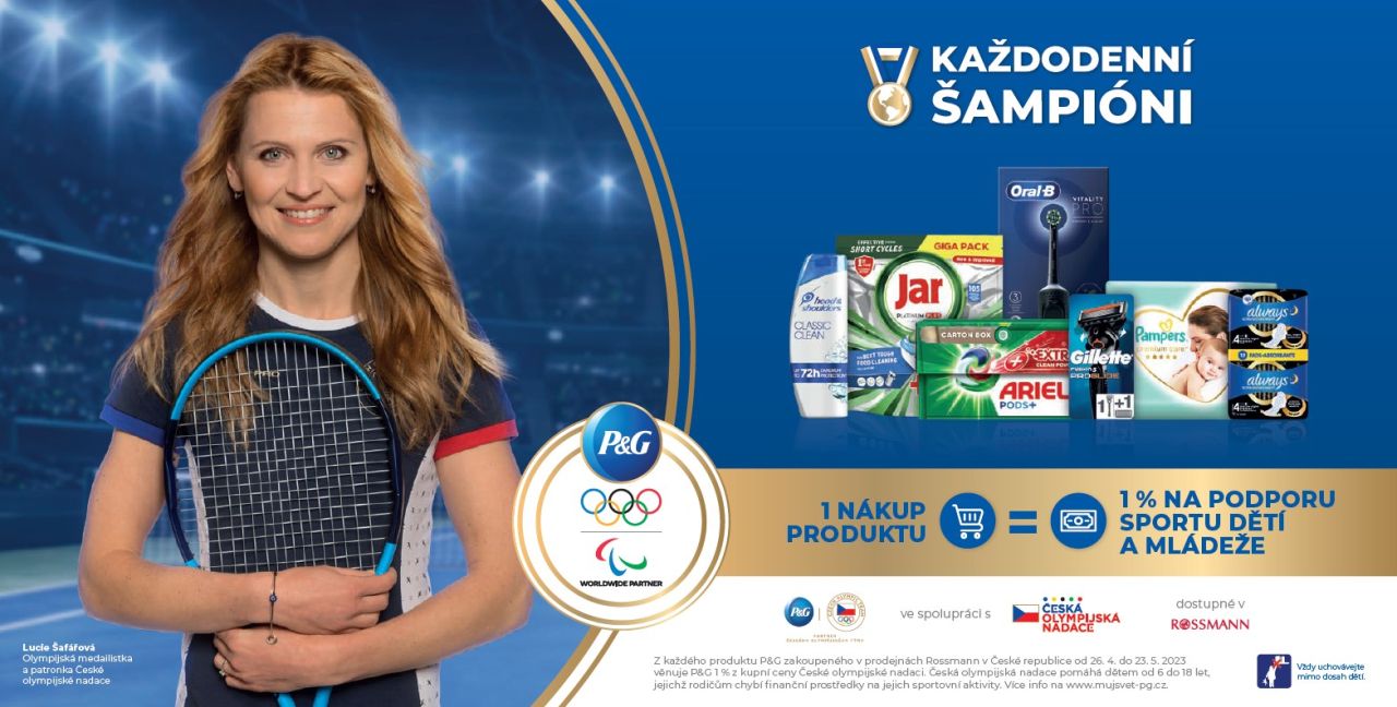 Tenistka Lucie Šafářová podporuje malé šampiony ve sportování a společnost Procter & Gamble s ní
