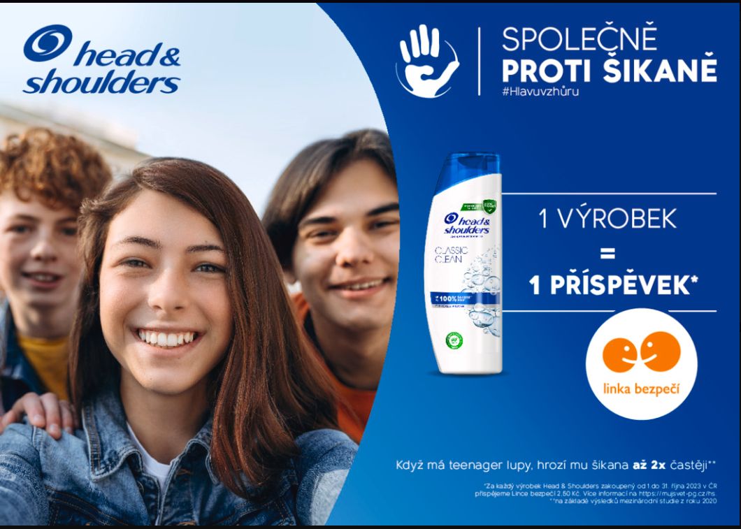 Značka Head & Shoulders spouští ve spolupráci s Linkou bezpečí kampaň proti šikaně