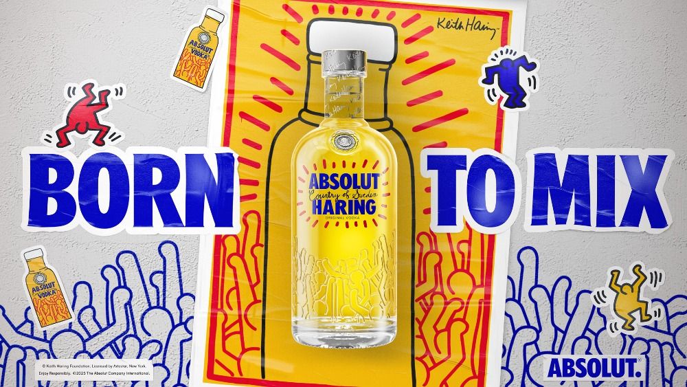 Ikonická lahev Absolut vodky v limitované edici věnované Keithu Haringovi